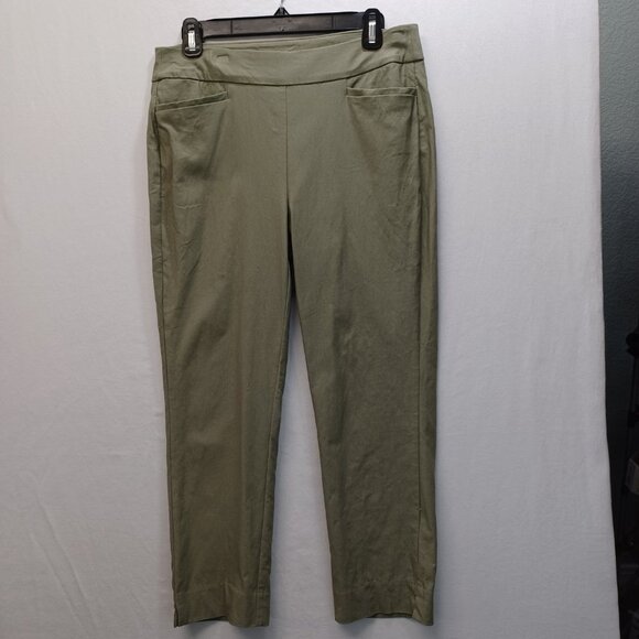 Chicos Pull On Pant Khaki Green Stretch Womens size Small - Picture 2 of 11